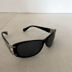 Louis Vuitton LV black and silver sunglasses